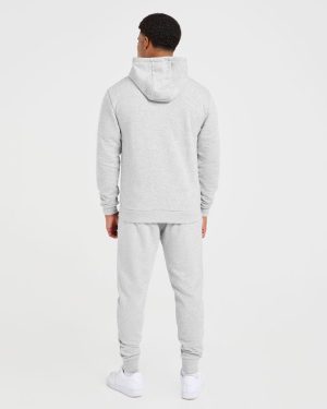 Essential Lightweight Zip Up Hoodie - Grey Marl | Premium Comfort & Style