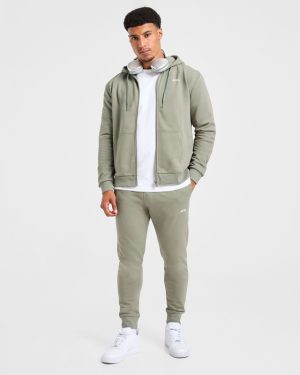 Essential Lightweight Zip Up Hoodie - Washed Sage: The Ultimate Everyday Layer