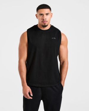 Essential Oversized Graphic Tank - Black: The Ultimate Cotton Comfort
