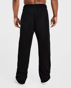 Essential Oversized Straight Leg Joggers - Black