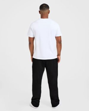 Essential Oversized Straight Leg Joggers - Black