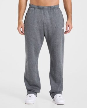 Essential Oversized Straight Leg Joggers - Charcoal Marl