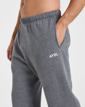 Essential Oversized Straight Leg Joggers - Charcoal Marl