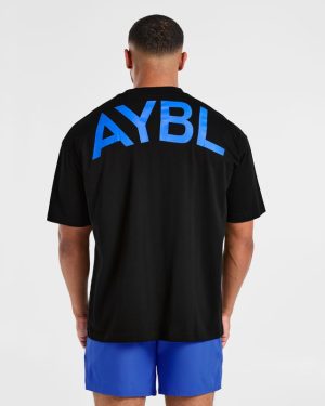Essential Oversized T Shirt - Black/Cobalt: The Ultimate Comfort Upgrade