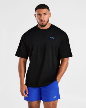 Essential Oversized T Shirt - Black/Cobalt: The Ultimate Comfort Upgrade