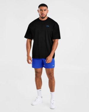 Essential Oversized T Shirt - Black/Cobalt: The Ultimate Comfort Upgrade