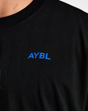 Essential Oversized T Shirt - Black/Cobalt: The Ultimate Comfort Upgrade