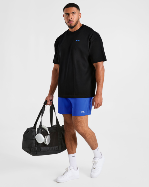 Essential Oversized T Shirt - Black/Cobalt: The Ultimate Comfort Upgrade