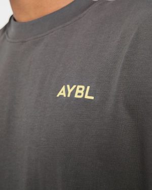 Essential Oversized T Shirt - Charcoal/Butter: The Ultimate Comfort Staple