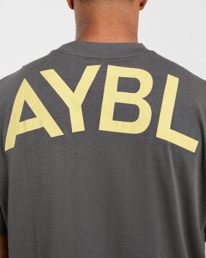 Essential Oversized T Shirt - Charcoal/Butter: The Ultimate Comfort Staple