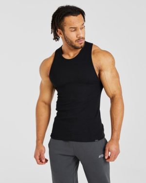 Essential Ribbed Tank - Black: The Ultimate Gym Companion