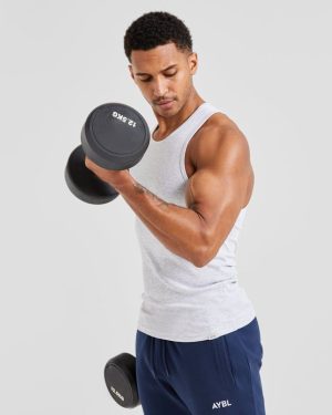 Essential Ribbed Tank - Light Grey Marl: The Ultimate Gym Companion
