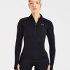 Essential Seamless 1/2 Zip Pullover - Black: The Ultimate Sculpting Layer