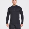 Essential Seamless 1/4 Zip Pullover - Black