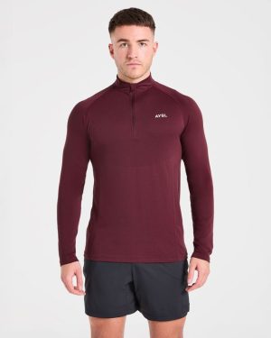 Essential Seamless 1/4 Zip Pullover - Dusty Plum: The Ultimate Performance Layer