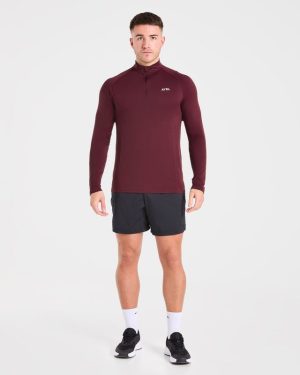 Essential Seamless 1/4 Zip Pullover - Dusty Plum: The Ultimate Performance Layer