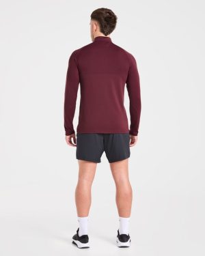 Essential Seamless 1/4 Zip Pullover - Dusty Plum: The Ultimate Performance Layer