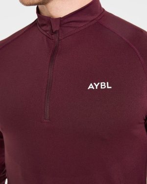 Essential Seamless 1/4 Zip Pullover - Dusty Plum: The Ultimate Performance Layer