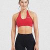 Essential Seamless Halterneck Sports Bra - Red