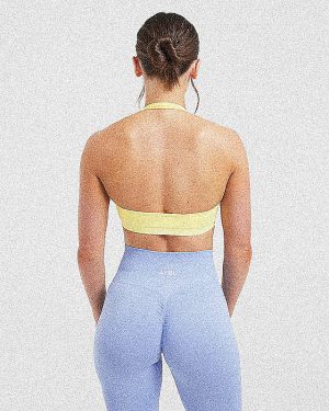 Essential Seamless Halterneck Sports Bra - Yellow