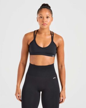 Essential Strappy Sports Bra - Black: The Ultimate Low-Impact Companion