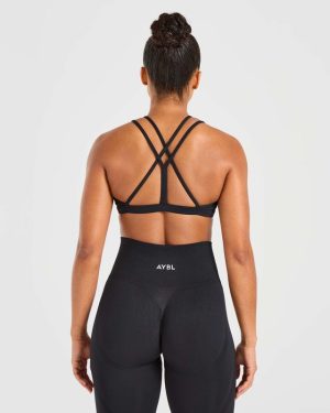 Essential Strappy Sports Bra - Black: The Ultimate Low-Impact Companion