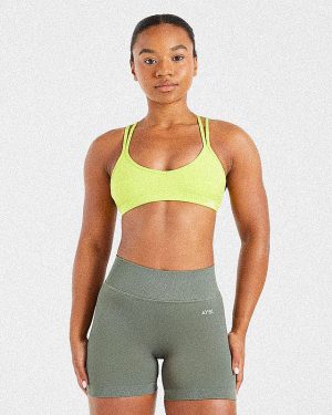 Essential Strappy Sports Bra - Lime Punch: Performance Meets Style