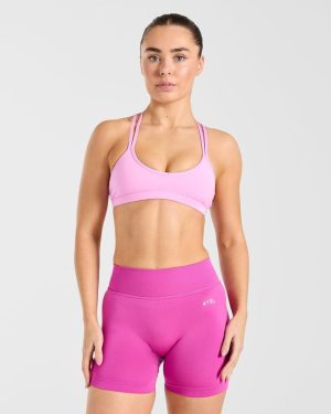 Essential Strappy Sports Bra - Sugar Pink: Ultimate Comfort & Style