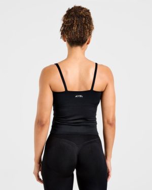Essential Strappy Tank Top - Black: The Ultimate Workout Companion