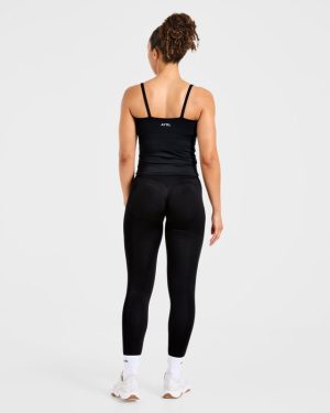 Essential Strappy Tank Top - Black: The Ultimate Workout Companion