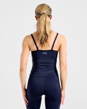 Essential Strappy Tank Top - Navy: The Ultimate Workout Companion