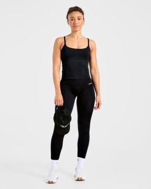 Essential Strappy Tank Top - Black: The Ultimate Workout Companion