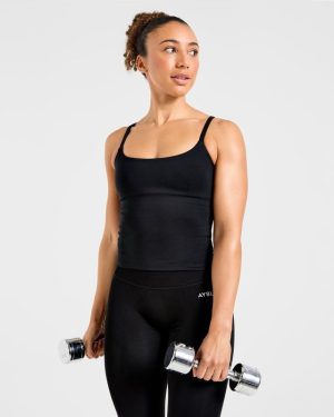 Essential Strappy Tank Top - Black: The Ultimate Workout Companion