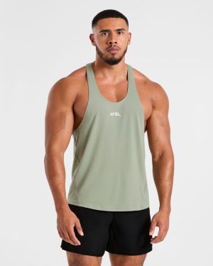 Essential Stringer - Muted Green: The Ultimate Gym Companion