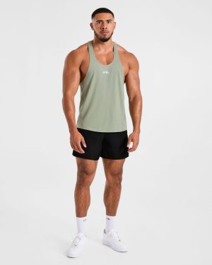 Essential Stringer - Muted Green: The Ultimate Gym Companion