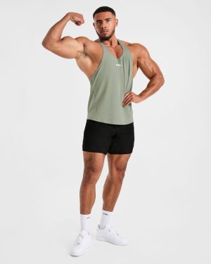 Essential Stringer - Muted Green: The Ultimate Gym Companion
