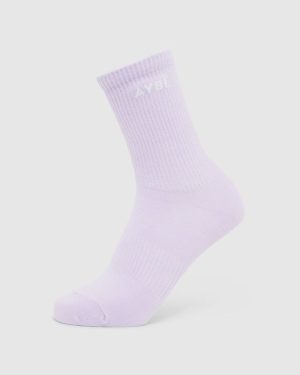 Everyday Crew Socks (3 Pack) - Blue, Purple, Pink: Ultimate Comfort for Active Lifestyles