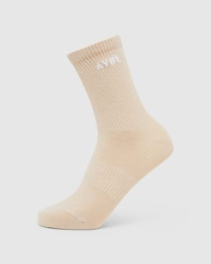 Everyday Crew Socks 3-Pack: Ultimate Comfort in Nude, Mocha & Brown