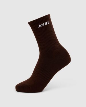 Everyday Crew Socks 3-Pack: Ultimate Comfort in Nude, Mocha & Brown