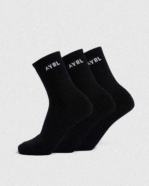 Everyday Crew Socks (3 Pack) - Black: Ultimate Comfort & Support
