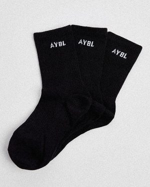 Everyday Crew Socks (3 Pack) - Black: Ultimate Comfort & Support