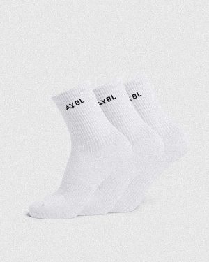 Everyday Crew Socks (3 Pack) - White: Ultimate Comfort & Support