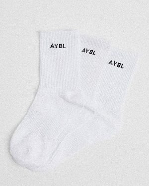 Everyday Crew Socks (3 Pack) - White: Ultimate Comfort & Support