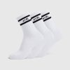 Everyday Double Stripe Crew Socks (3 Pack) - White