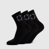 Everyday Embroidered Crew Socks (3 Pack) - Black
