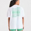 Focused Wavy Oversized T Shirt - White/Green: The Ultimate Comfort Tee