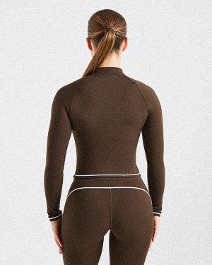Form Zip Up Jacket - Coffee Bean: The Ultimate Sculpting Athleisure Essential
