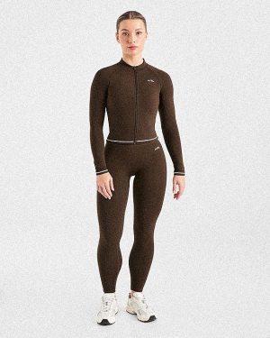 Form Zip Up Jacket - Coffee Bean: The Ultimate Sculpting Athleisure Essential