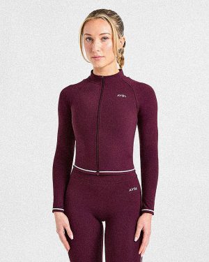 Form Zip Up Jacket - Deep Mulberry: The Ultimate Sculpting Athleisure Essential