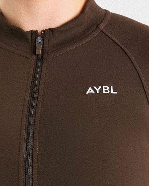 Form Zip Up Jacket - Coffee Bean: The Ultimate Sculpting Athleisure Essential